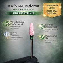 Rulia Professional Pembe Seramik Freze Ucu | Kristal Prizma Karbit | Yeşil Bant Ileri Seviye Hız