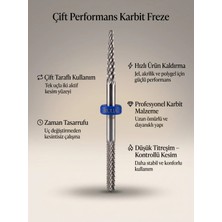 Rulia Professional Mavi Çift Taraflı Tırnak Freze Ucu Güçlü Jel ve Protez Sökümde Maksimum Güç