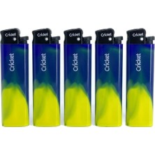 Cricket Taraftar Çakmak Orijnal Boy Taşlı  5'li Set Taraftar Çakmak - Sarı Lacivert