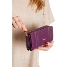 Newish Polo Kadın Vegan Deri Telefon Bölmeli Cüzdan ve Kartlık - NEW394