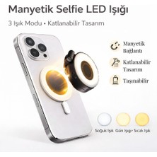 Smayling Manyetik Mini LED Telefon Işığı Magsafe Uyumlu Selfie & Video Çekim Işığı Katlanabilir Vlog Işığı