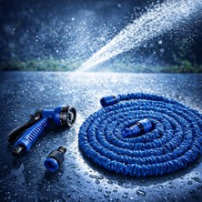 15 Metre Uzayan Sihirli Bahçe Sulama Hortumu – 7 Kademeli Tabancalı, Esnek Spiral Bahçe Hortumu