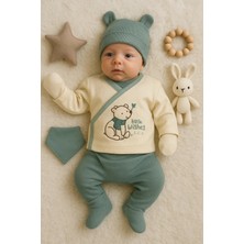 DMR Elegance Waffle Natural % 100 Pamuk 5'li Erkek Bebek Hastane Çıkış Seti