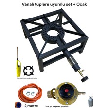 Orgaz Uzun Vanalı Tüplere Uyumlu Sanayi Tipi Canavar Volkan Yer Ocağı Profil Demir Ocak Başlık Hortum Set