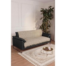 Cotto Home Çift Taraflı Pamuklu Kaymaz Koltuk Örtüsü 170X220CM - Bej Çok Amaçlı Örtü Pike Koltuk Şalı