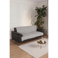Cotto Home Çift Taraflı Pamuklu Kaymaz Koltuk Örtüsü 170X220CM - Gri Çok Amaçlı Örtü Pike Koltuk Şalı