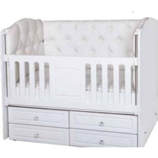 Yuvaset Home Kapitoneli Elif Beyaz Beşik