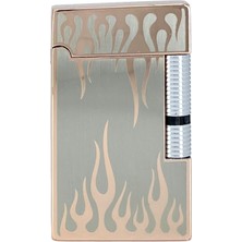 Zenit Metal Alev Desenli Pürmüz Alevli Çakmak - Rose Gold (Özel Kutulu)