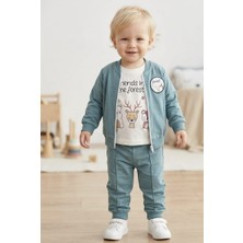 Bobişko Laura Baby Erkek Bebek Çocuk Sevimli Desen 3lü Eşofman Takımı