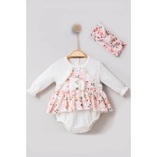 DMR Elegance Bahar Çiçekleri Desenli Bandanalı Kız Bebek Romper