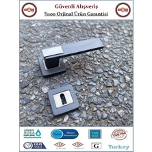 Sofuoğlu Asude Rozetli Kapı Kolu - Mat Siyah Saten - Orjinal Ürün - Oda