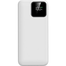 S-Link IP-G16L 10000MAH PD20W Type-C+Lightning Kablolu Beyaz LCD Taşınabilir Pil Şarj Cihazı Powerbank
