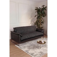 Cotto Home Çift Taraflı Pamuklu Kaymaz Koltuk Örtüsü 170X220CM - Antrasit Çok Amaçlı Örtü Pike Koltuk Şalı