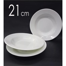 Abnturk 12 Adet Melamin Çukur Yemek Tabağı 21CM Ev Lokanta Tabldot Tipi Porsiyon Sulu Yemek Haşlama Kabı