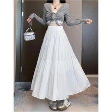 Nuvin Kadın Dokuma Kumaş Içi Astarlı Etek