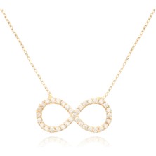 Berk Mücevherat 14 Ayar Altın Taşlı Sonsuzluk Kolye