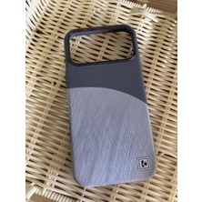 Husta Aksesuar Iphone 17 Pro Max Yeni Trend Iki  Renkli Antrasit ve Gümüş Renkli Şık Telefon Kılıfı