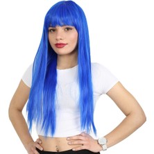 Indispensablely Uzun Kahküllü Fiber Sen Peruk / Koyu Mavi