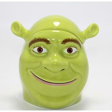 3D Shrek Tasarımı Kapaklı Kupa Bardak Shrek Figür Kupa