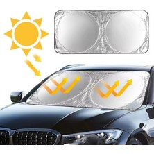 Universal Oto Katlanabilir Metalize Branda Ön Arka Cam Güneşliği Uv Koruma Isı Geçirmez 150X70 cm