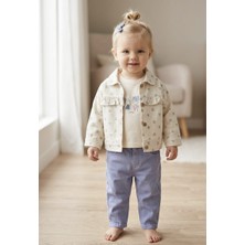 IGGY Baby Laura Baby Çiçek Desenli Fırfır Detaylı Ceketli 3lü Kız Bebek Çocuk Takım