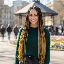 Indispensablely Afrika Örgüsü ve Rasta Için Sen Ombreli  / Siyah / Gold Sarı