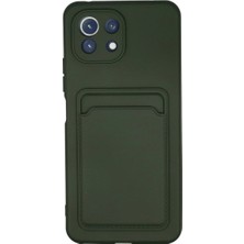 AyrStore Buğz Xiaomi Mi 11 Kılıf Kelvin Kartvizitli Silikon - Koyu Yeşil