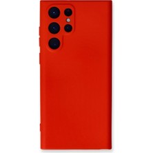 AyrStore Buğz Samsung Galaxy S23 Ultra Kılıf Nano Içi Kadife Silikon - Kırmızı