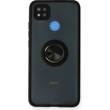 AyrStore Buğz Xiaomi Redmi 9c Kılıf Montreal Yüzüklü Silikon Kapak - Siyah