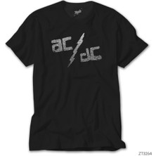 Ac Dc Sprayed Siyah Tişört