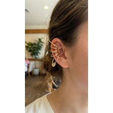 Tiklad Pirinç Halkalı Model Gold Renk Kıkırdak Küpe