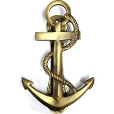 AyrStore Buğz Antika Tarz Dekoratif Pirinç Halatlı, Çapa, Denizci, Gemici Kapı Tokmağı, Taktak - 170X6
