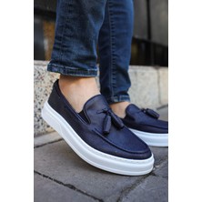 Roof Atelier Erkek Lacivert Püskül Detaylı Loafer Ayakkabı - 127 - Cbt Loafer-X