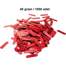 Aesco Kırmızı 15 x 5 mm Dantel Oya Yazma Halhal Abiye Lazer Kesim Pul 1000 Adet / 40 Gram