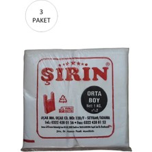 Aesco Beyaz Kalın Atlet Poşet Orta Boy 28X50 cm 1 kg 3 Paket (Takriben 225 Adet)