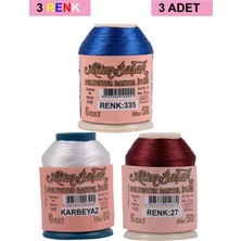 Aesco 3 Adet Altınbaşak Oya ve Dantel Ipi 20 gr - Royaleks - No: K.beyaz - 027 - 335