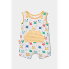 Boboli Yengeç Desenli Kısa Tulum 3-18 Ay Sarı