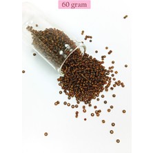 Aesco Dökme Cam Kum Boncuk (11/0) 2 mm - 60 Gram -  Çok Koyu Turuncu - BNC064