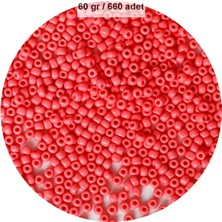 Aesco Karpuz Pembesi Renk 4 mm Yaklaşık 660 Adet / 60 Gram Cam Boncuk Oya Yazma Bileklik ve Kolye