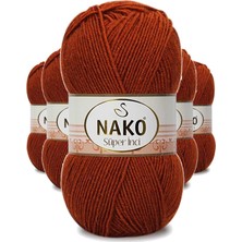 Aesco 5 Adet Süper Inci El Örgü Ipi 100 gr Kiremit 6679