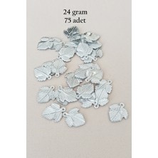 Aesco Oya Abiye Bileklik Kolye Pleksi Metalik Plastik Pul Gümüş Renk 24 Gram 75 Adet - BNC582