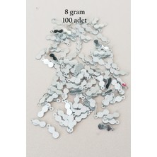 Aesco Oya Abiye Bileklik Kolye Pleksi Metalik Plastik Pul Gümüş Renk 8 Gram 100 Adet - BNC508