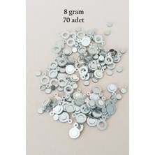 Aesco Oya Abiye Bileklik Kolye Pleksi Metalik Plastik Pul Gümüş Renk 8 Gram 70 Adet - BNC510