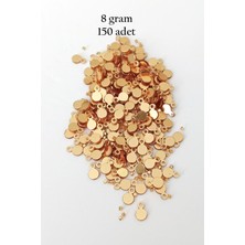 Aesco Oya Abiye Bileklik Kolye Pleksi Metalik Plastik Pul Altın Renk 8 Gram 150 Adet - BNC497