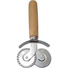Aesco Ahşap Saplı Pizza ve Hamur Ruleti Kesici 2'li ROYALEKS-676