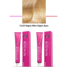Aesco 2 Li Set Premium 12.03 Yoğun Altın Süper Açıcı - Kalıcı Krem Saç Boyası 2 x 50 G Tüp