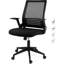 Aule Katlanır Kollu Çalışma Sandalyesi | Luma Ofis ve Bilgisayar Koltuğu | Siyah