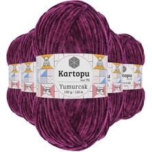 Aesco 5 Adet Yumurcak Kadife El Örgü Ipi Mürdüm K726