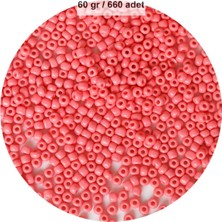 Aesco Pembe Renk 4 mm Yaklaşık 660 Adet / 60 Gram Cam Boncuk Oya Yazma Bileklik ve Kolye