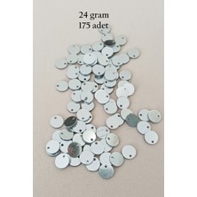 Aesco Oya Abiye Bileklik Kolye Pleksi Metalik Plastik Pul Gümüş Renk 24 Gram 255 Adet - BNC583